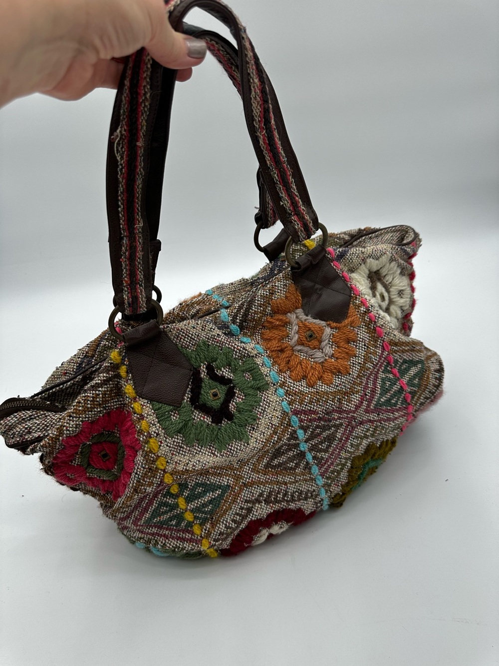 Anthropologie Miss Albright Y2K vagabond style Embroidered Bohemian Bag - Picture 9 of 13